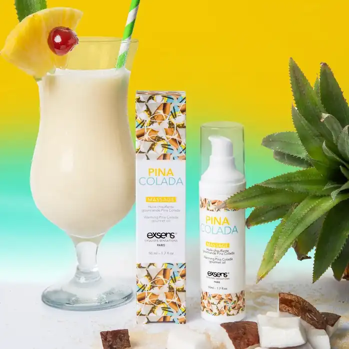 Разогревающее массажное масло с ароматом пина колада Gourmet Pina Colada - 50 мл. Фотография 4.
