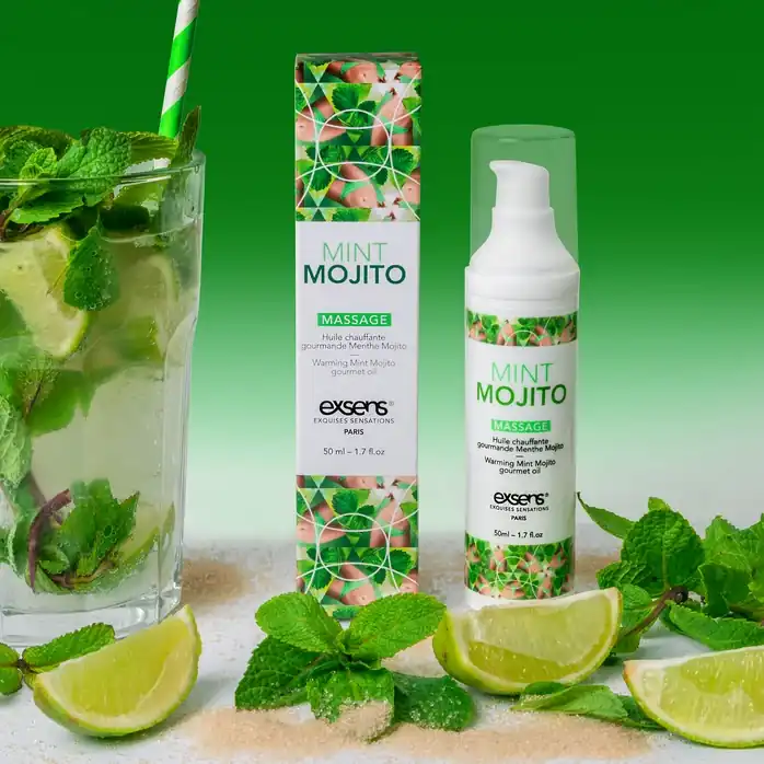 Разогревающее массажное масло с ароматом мохито Gourmet Mint Mojito - 50 мл. Фотография 4.