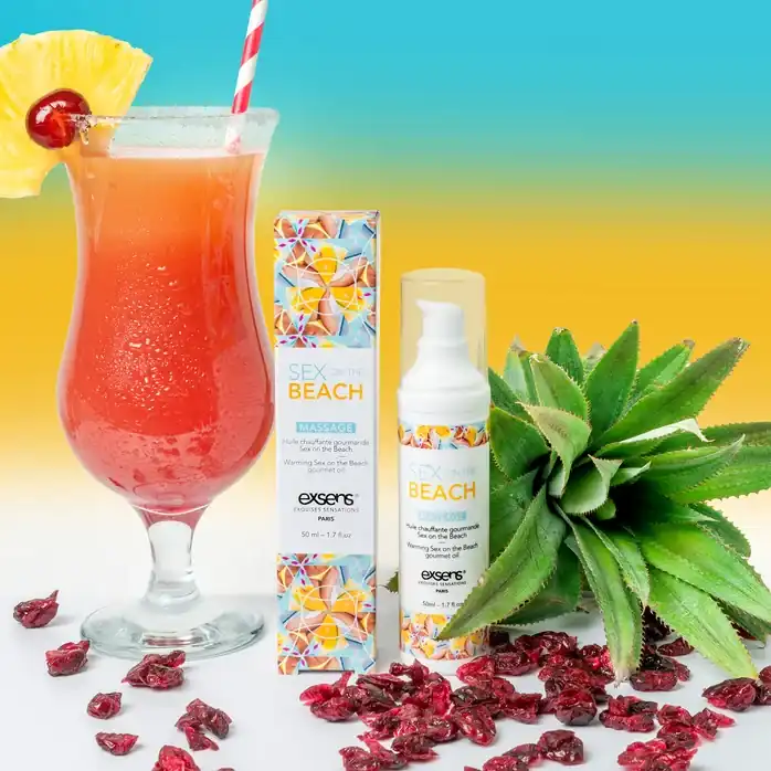 Разогревающее массажное масло с тропическим ароматом Gourmet Sex On The Beach - 50 мл. Фотография 4.