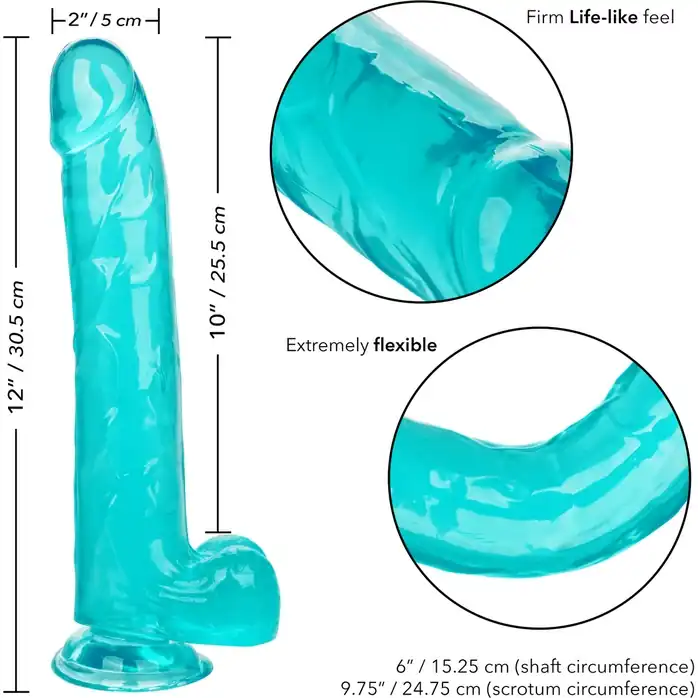 Аквамариновый фаллоимитатор-гигант Size Queen 10 - 30,5 см - Size Queen. Фотография 3.