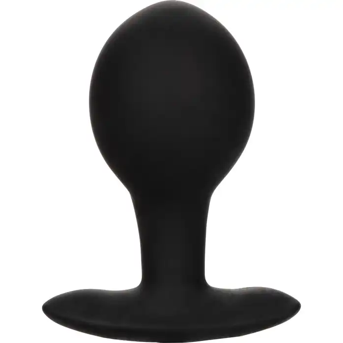 Черная расширяющаяся анальная пробка Weighted Silicone Inflatable Plug Large - 8,25 см - Anal Toys. Фотография 7.