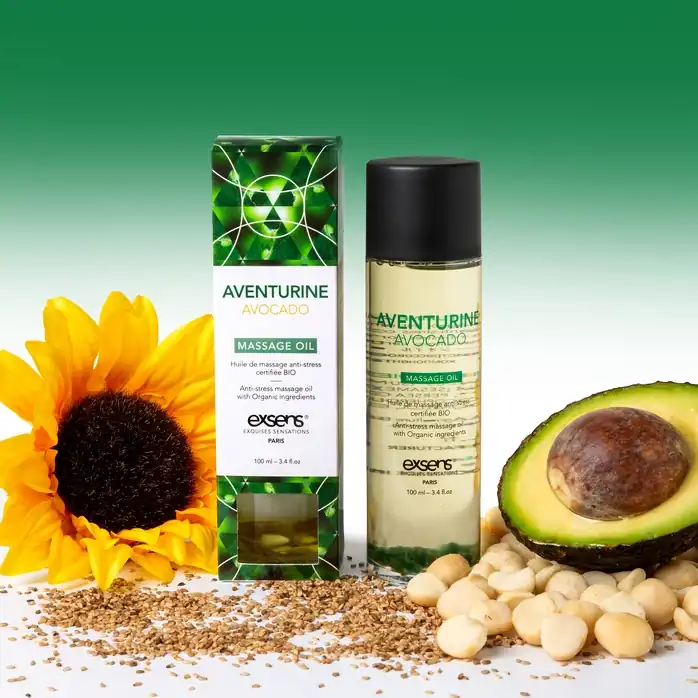 Органическое массажное масло AVENTURINE AVOCADO - 100 мл. Фотография 4.