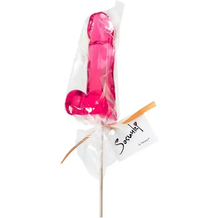 Розовый леденец Пенис Bubble Gum со вкусом бабл-гам