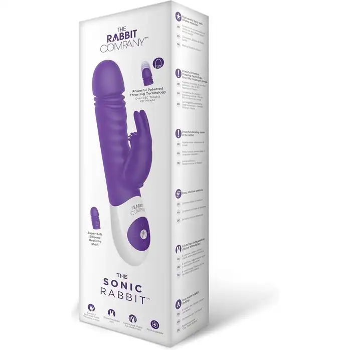 Фиолетовый вибратор-кролик The Sonic Rabbit - 22 см. Фотография 3.