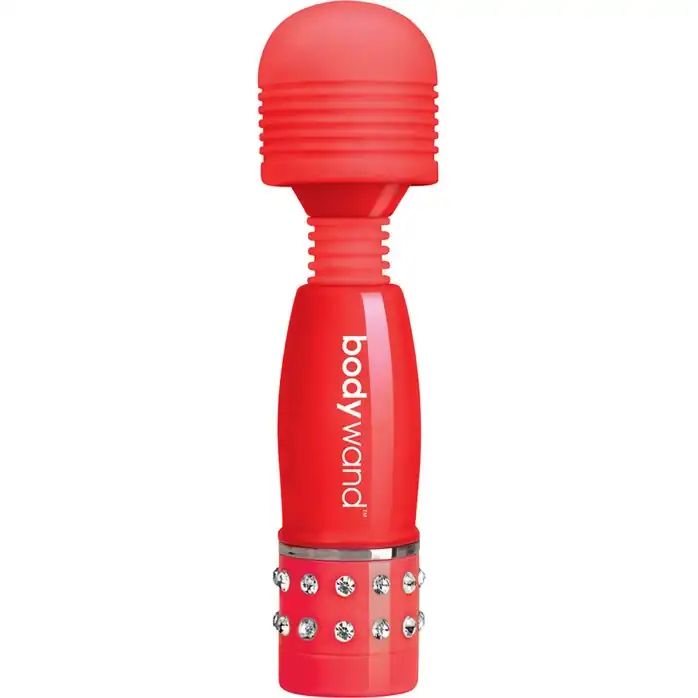 Красный жезловый мини-вибратор с кристаллами Mini Massager Love Edition