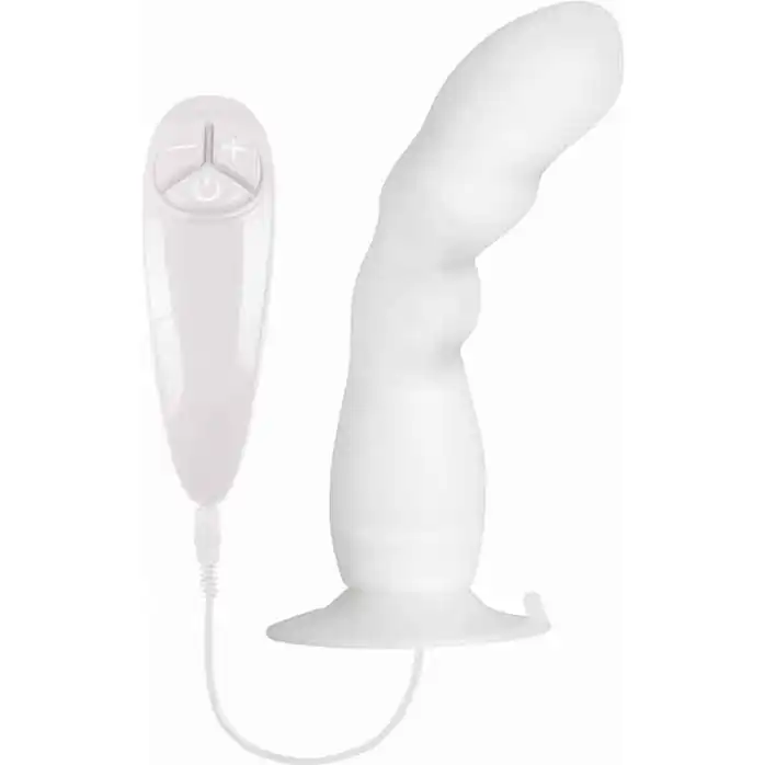 Белый вибратор для G-точки BUNNY ICY - 18 см