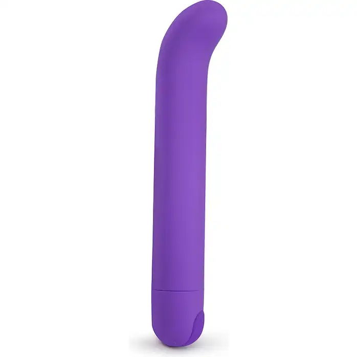 Фиолетовый вибромассажёр с загнутым кончиком - 13 см - COSMO ORGASM