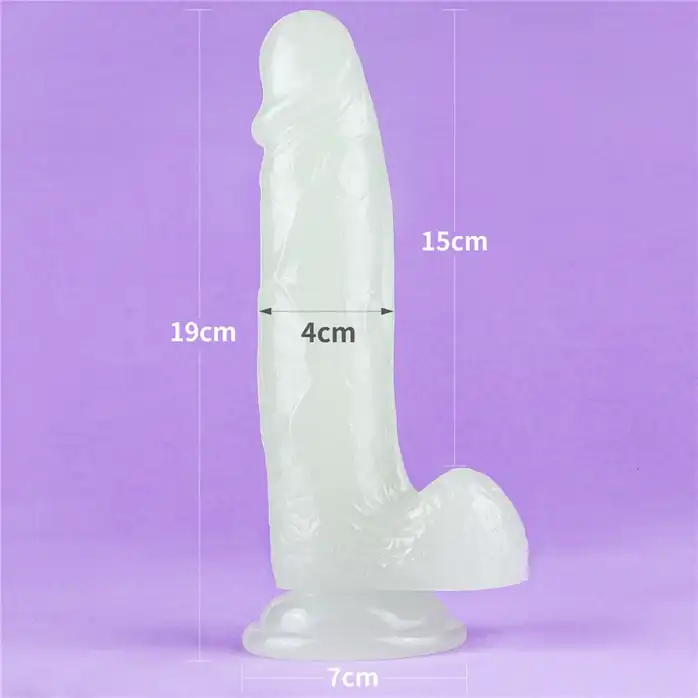 Прозрачный, светящийся в темноте фаллоимитатор Lumino Play Dildo - 19 см. Фотография 2.