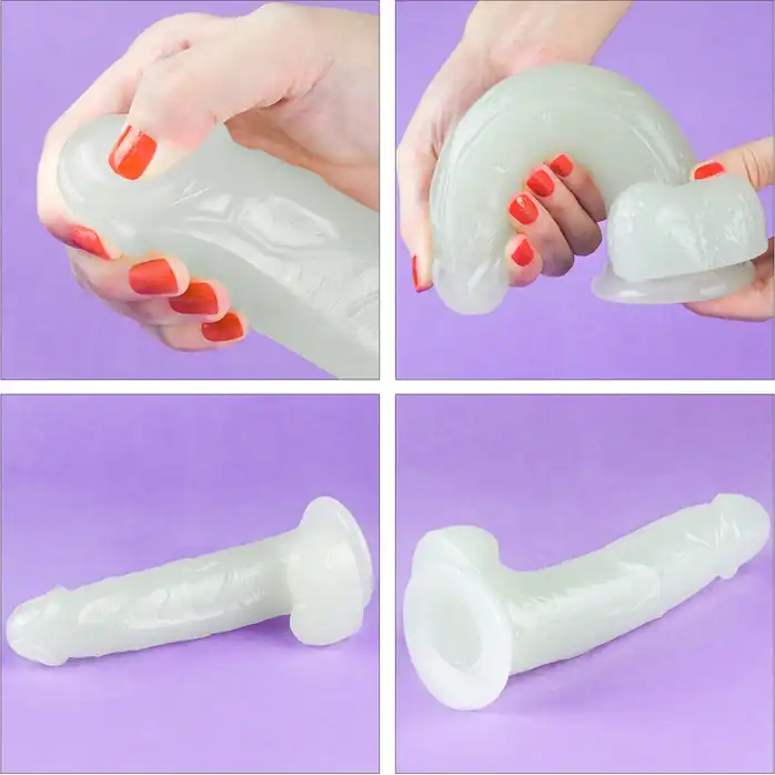 Прозрачный, светящийся в темноте фаллоимитатор Lumino Play Dildo - 19 см. Фотография 3.
