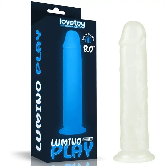 Прозрачный, светящийся в темноте фаллоимитатор Lumino Play Dildo - 21 см