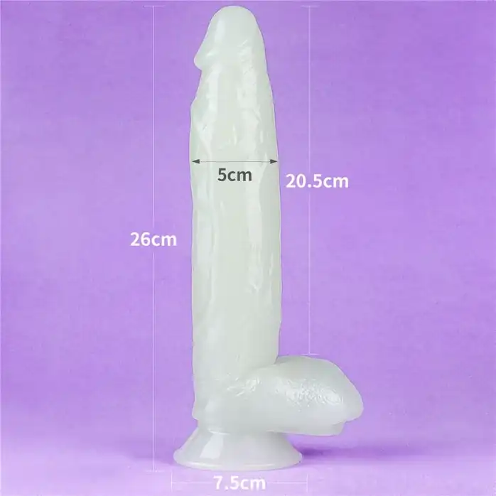 Прозрачный, светящийся в темноте фаллоимитатор Lumino Play Dildo - 26 см. Фотография 2.