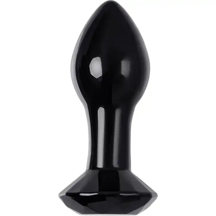 Черная стеклянная анальная втулка - 8,5 см - Sexus Glass