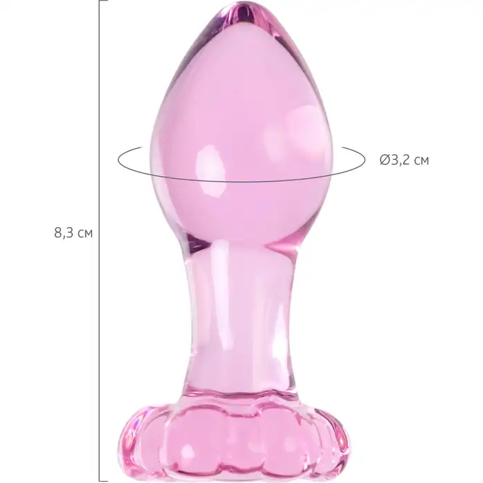 Розовая анальная втулка из стекла - 8,3 см - Sexus Glass. Фотография 4.