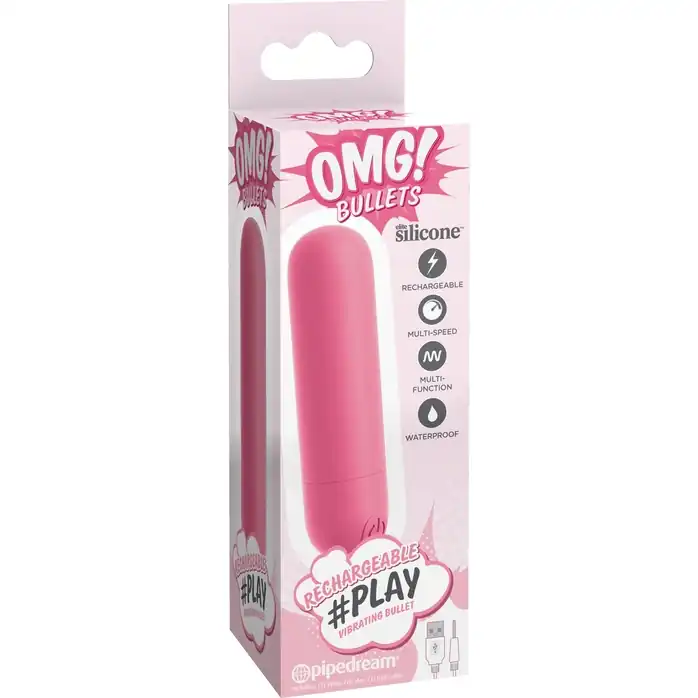 Розовая вибропуля #Play Rechargeable Bullet - OMG!. Фотография 2.