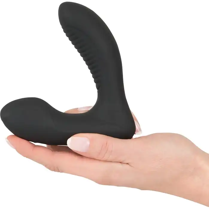 Черная анальная втулка с вибрацией и функцией нагрева Warming Vibrating Butt Plug. Фотография 3.