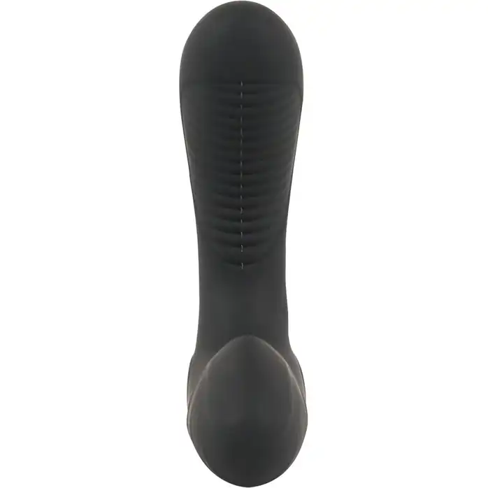 Черная анальная втулка с вибрацией и функцией нагрева Warming Vibrating Butt Plug. Фотография 8.