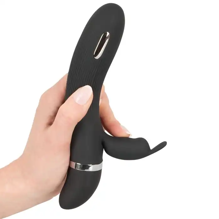 Черный вибратор-кролик с электростимуляцией E-Stim Rabbit Vibrator - 19,3 см. Фотография 3.