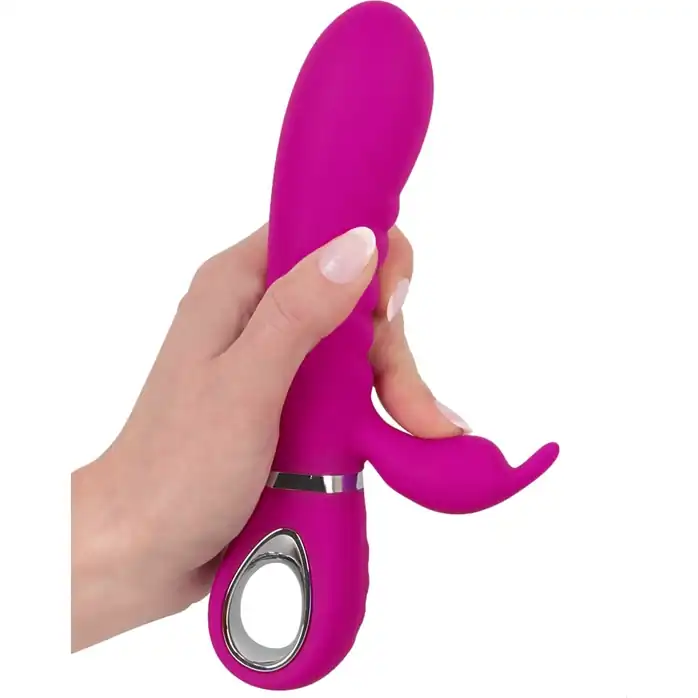 Лиловый вибратор-кролик Super Soft Silicone Rabbit Vibrator - 20,2 см. Фотография 2.