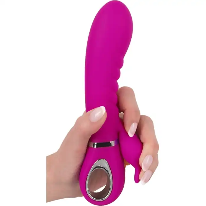 Лиловый вибратор-кролик Super Soft Silicone Rabbit Vibrator - 20,2 см. Фотография 3.