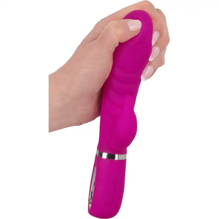 Лиловый вибратор-кролик Super Soft Silicone Rabbit Vibrator - 20,2 см. Фотография 4.