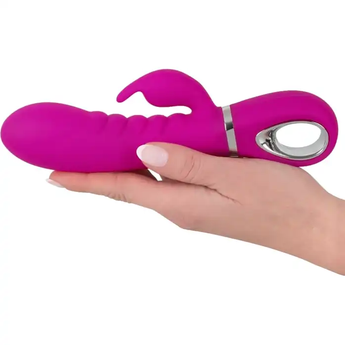Лиловый вибратор-кролик Super Soft Silicone Rabbit Vibrator - 20,2 см. Фотография 5.