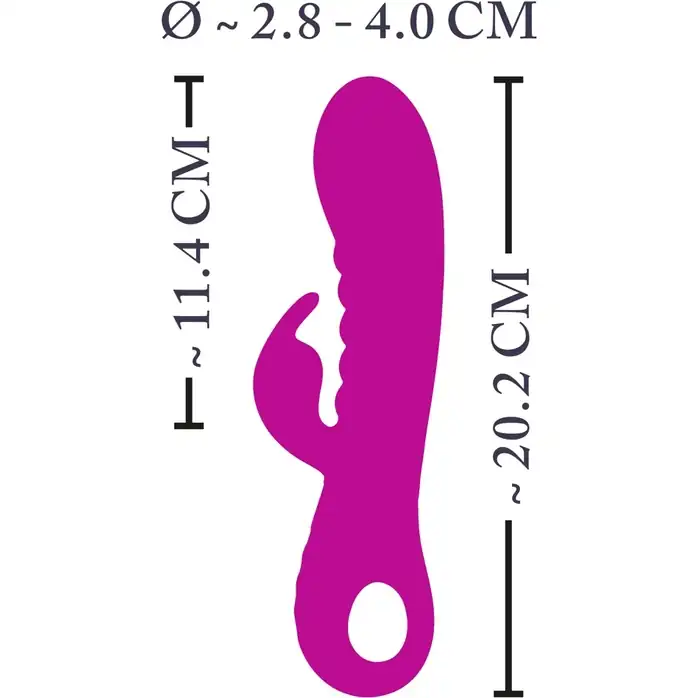 Лиловый вибратор-кролик Super Soft Silicone Rabbit Vibrator - 20,2 см. Фотография 6.