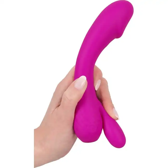 Лиловый вибратор-кролик Super Soft Silicone Rabbit Vibrator - 17,7 см. Фотография 4.