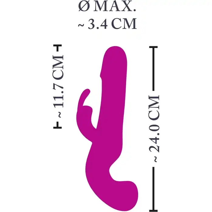Лиловый вибратор-кролик с функцией сквирта Cumshot Rabbit Vibrator - 24 см. Фотография 5.