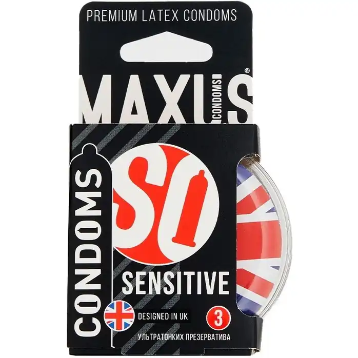 Ультратонкие презервативы в пластиковом кейсе MAXUS AIR Sensitive - 3 шт