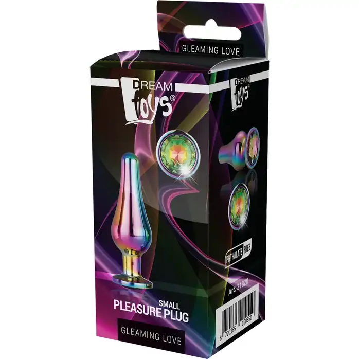 Радужная анальная пробка с кристаллом Coloured Pleasure Plug S - 9 см - Gleaming Love. Фотография 2.