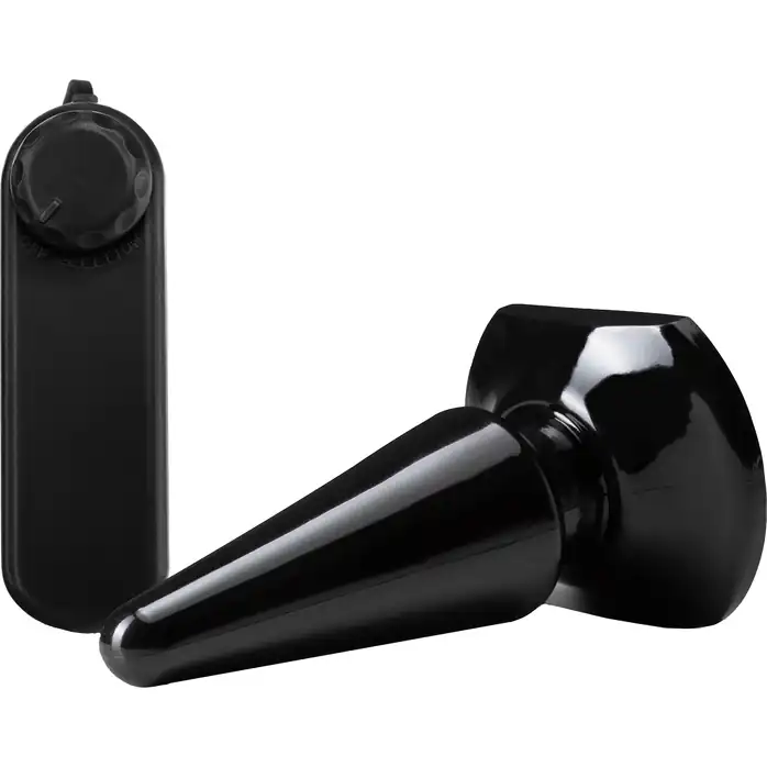 Черная анальная пробка с вибрацией Basic Vibrating Anal Pleaser - 10,2 см - Anal Adventures. Фотография 4.