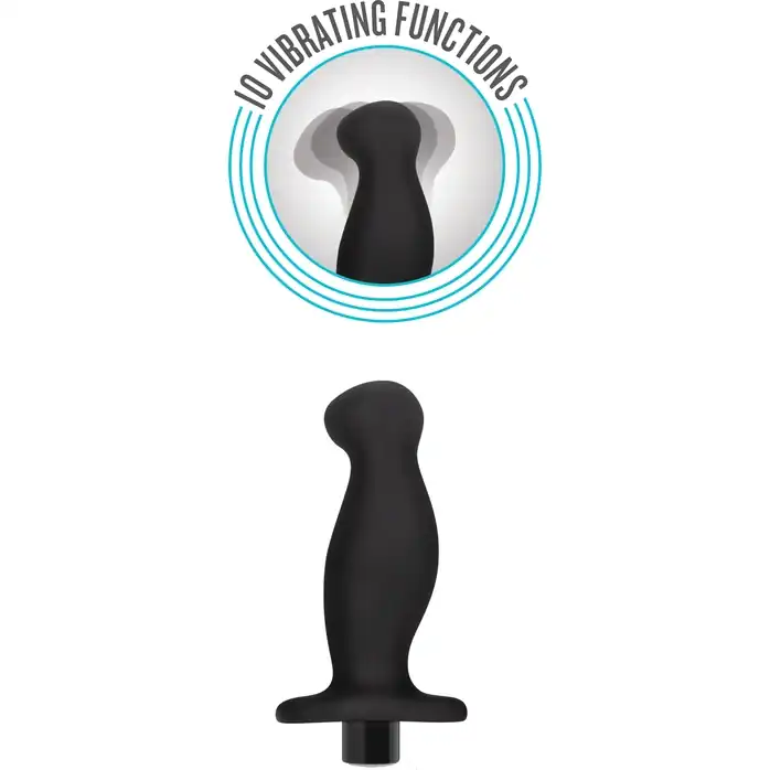Черный анальный вибромассажёр Silicone Vibrating Prostate Massager 02 - 10,8 см - Anal Adventures Platinum. Фотография 3.