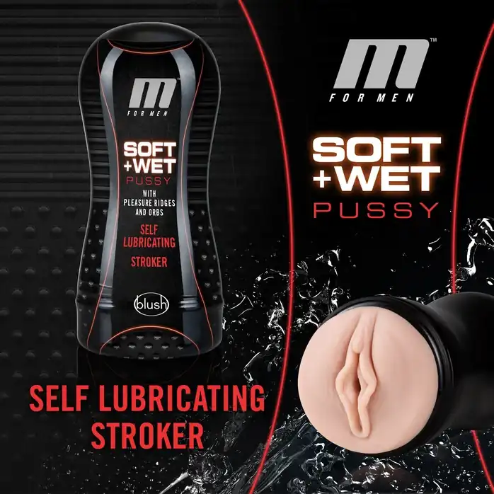 Мастурбатор-вагина Soft and Wet Pussy with Pleasure Ridges and Orbs - M for Men. Фотография 4.