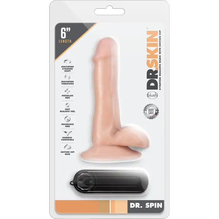 Телесный ротатор-реалистик Dr. Spin 6 inch Gyrating Realistic Dildo - 16,5 см - Dr. Skin. Фотография 2.