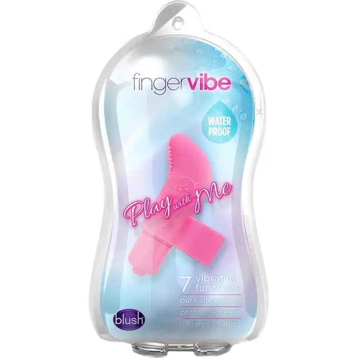 Розовая вибронасадка на палец Finger Vibe - Play With Me. Фотография 2.