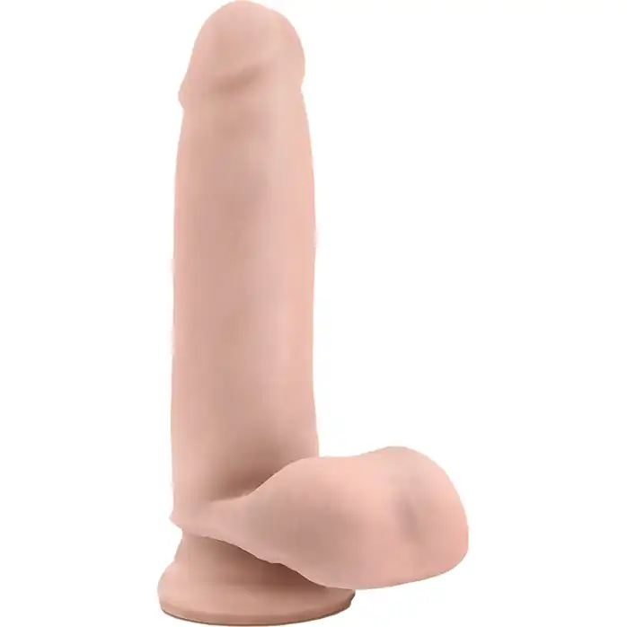 Телесный фаллоимитатор 7 inch Self Lubricating Dildo with Balls - 17,8 см - Dr. Skin Glide