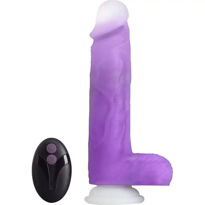 Фиолетовый вибратор-реалистик Encore 8 Inch Vibrating Dildo - 21,6 см - Neo Elite