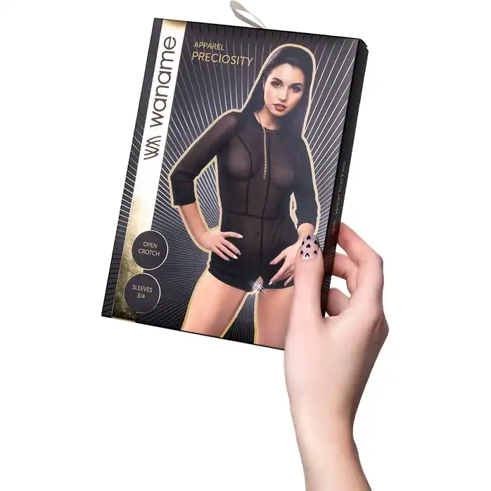 Эротический комбинезон Preciosity с рукавами длиной 3/4 - WANAME APPAREL. Фотография 17.