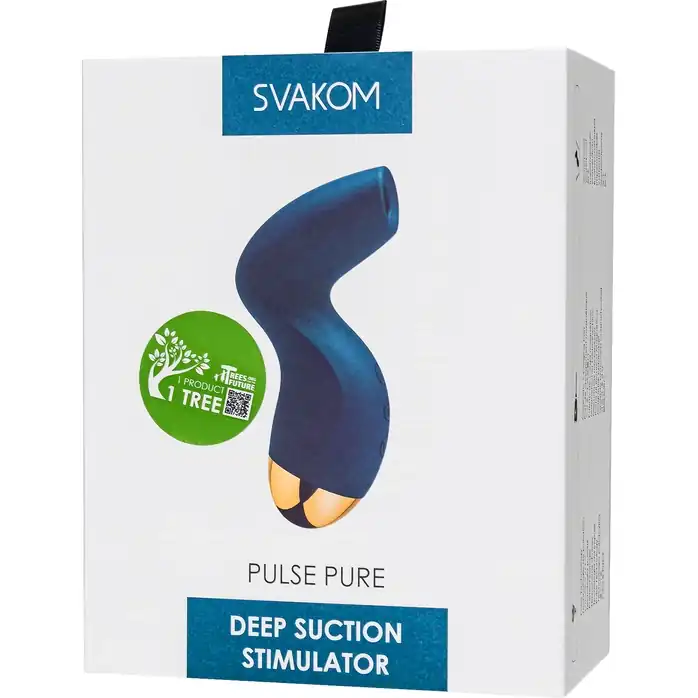 Темно-синий мембранно-вакуумный клиторальный стимулятор Pulse Pure. Фотография 10.
