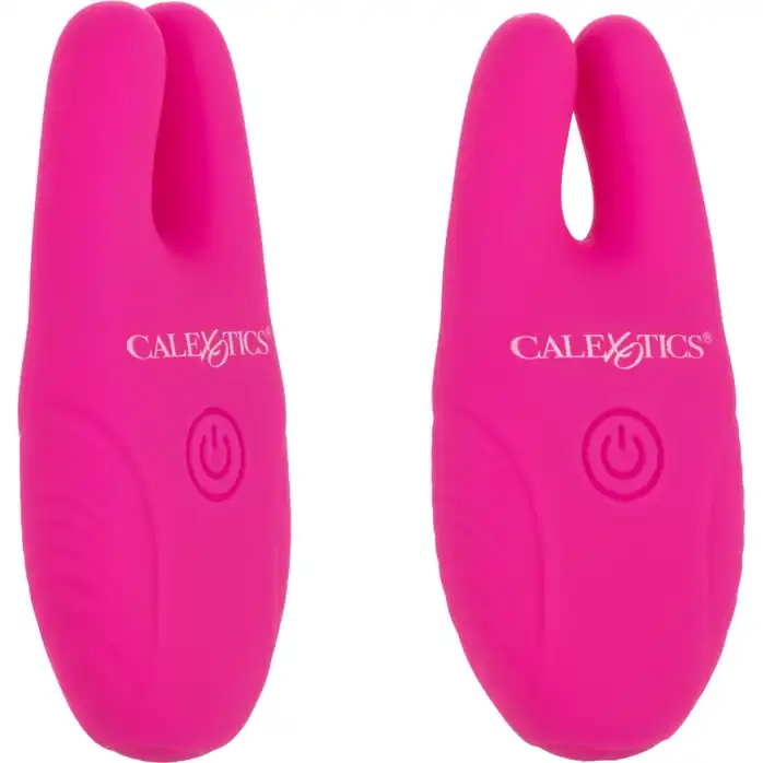 Розовые зажимы для сосков с дистанционным управлением Silicone Remote Nipple Clamps. Фотография 5.