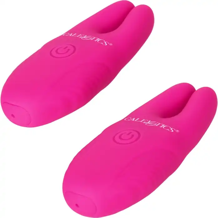Розовые зажимы для сосков с дистанционным управлением Silicone Remote Nipple Clamps. Фотография 8.