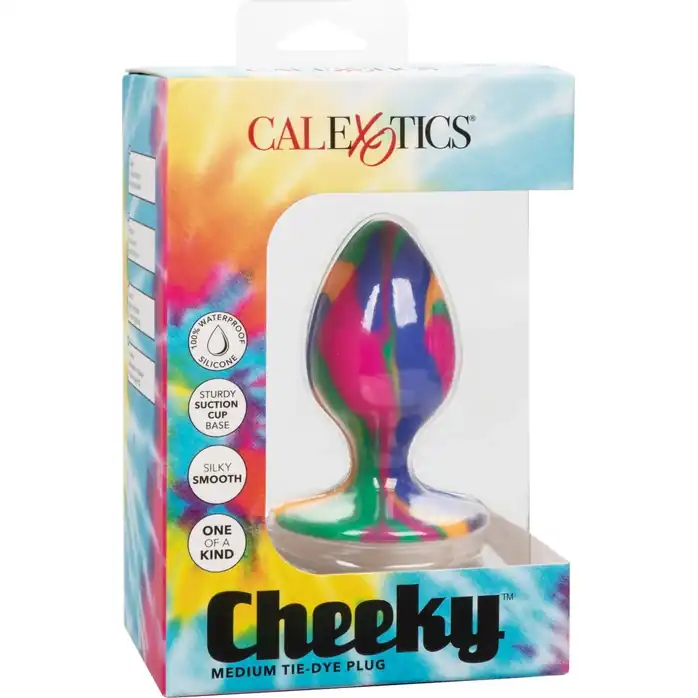 Яркая анальная пробка Cheeky Medium Tie-Dye Plug - 7,5 см - Cheeky. Фотография 6.
