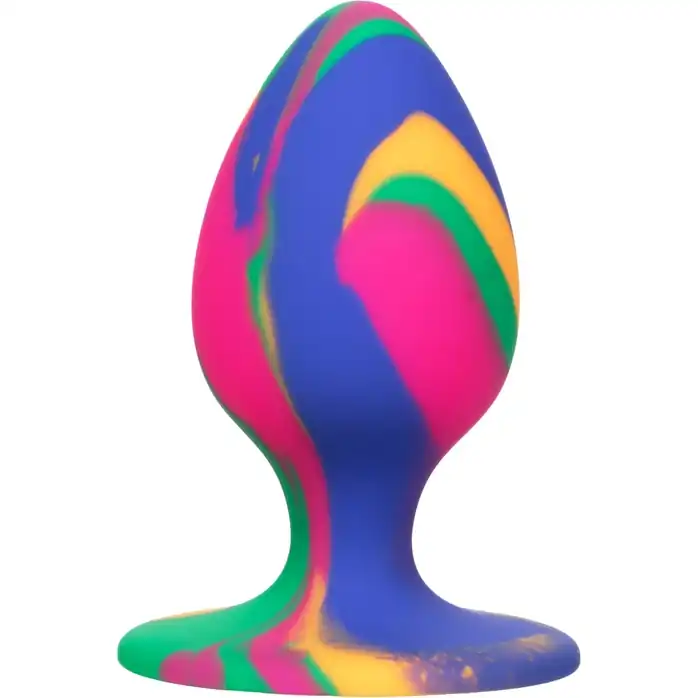 Яркая анальная пробка Cheeky Medium Tie-Dye Plug - 7,5 см - Cheeky