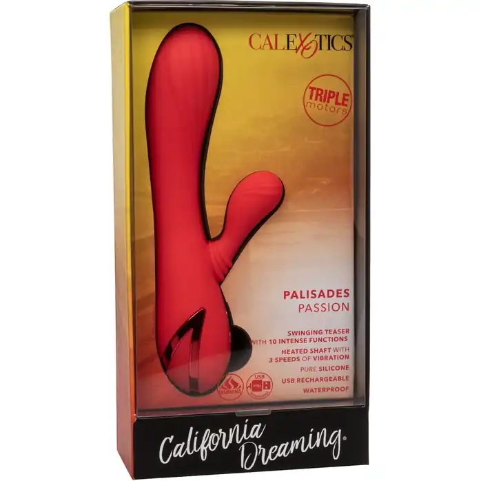 Красный вибромассажер-кролик Palisades Passion - California Dreaming. Фотография 9.