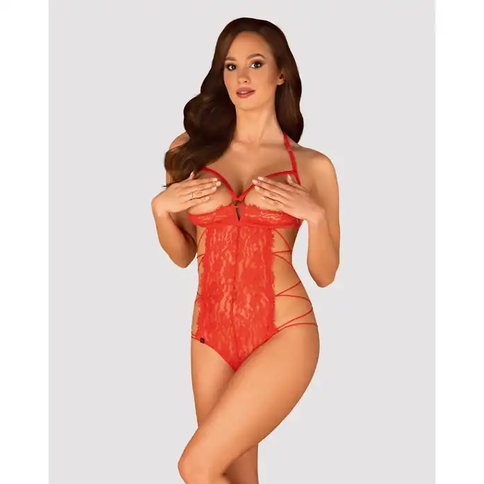 Пикантное кружевное боди Rediosa с открытым лифом - Spicy