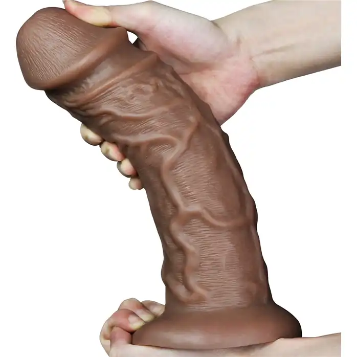 Коричневый фаллоимитатор Cubby dildo - 26,6 см. Фотография 3.