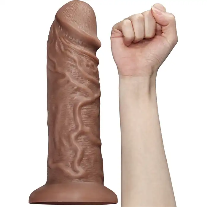 Коричневый фаллоимитатор Cubby dildo - 26,6 см. Фотография 4.
