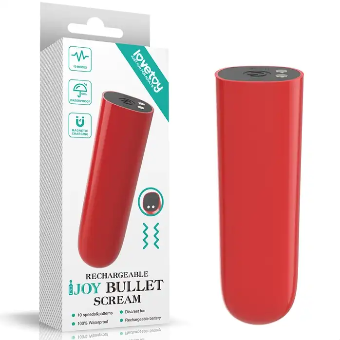 Красный мини-вибратор IJOY Rechargeable Bullet Scream