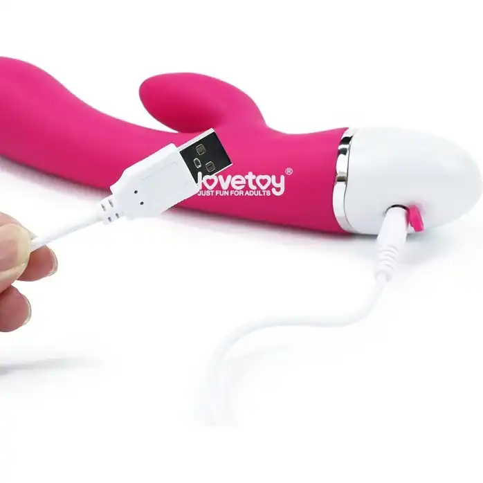 Розовый вибратор-кролик Dreamer Rechargeable Vibrator - 21 см. Фотография 4.