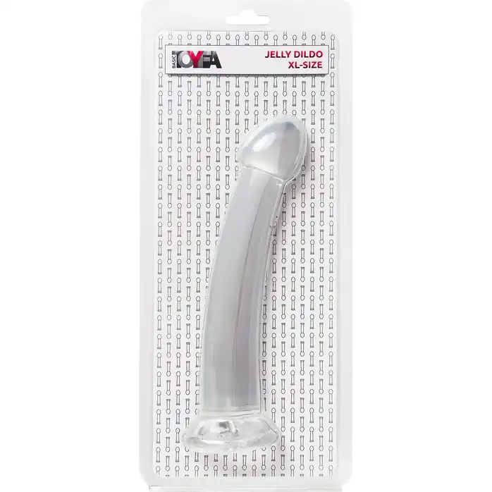 Прозрачный нереалистичный фаллоимитатор Jelly Dildo XL - 22 см. Фотография 5.